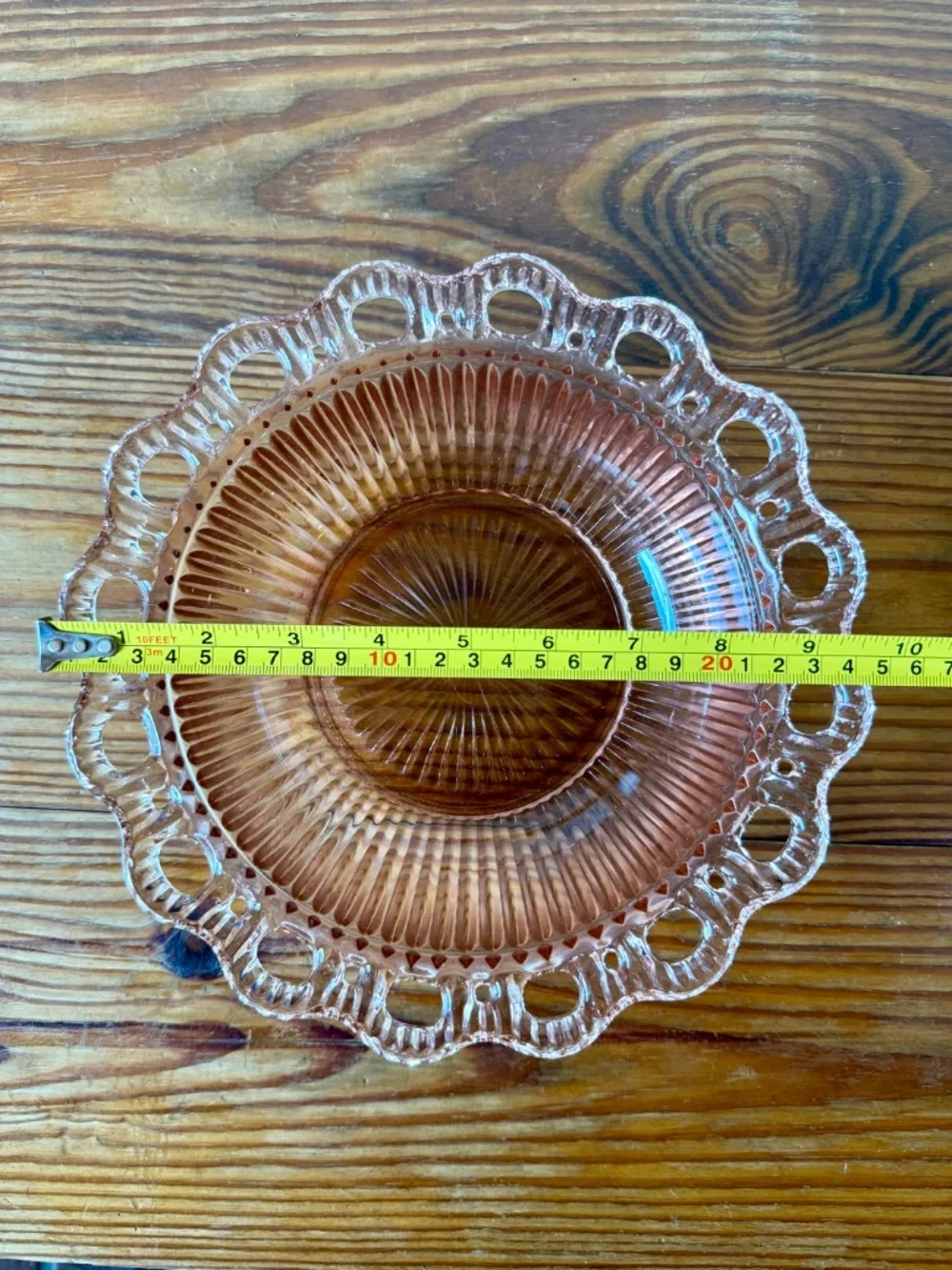 Anchor Hocking Old Colony Pink Depression Glass Lace Edge Bowl 8
